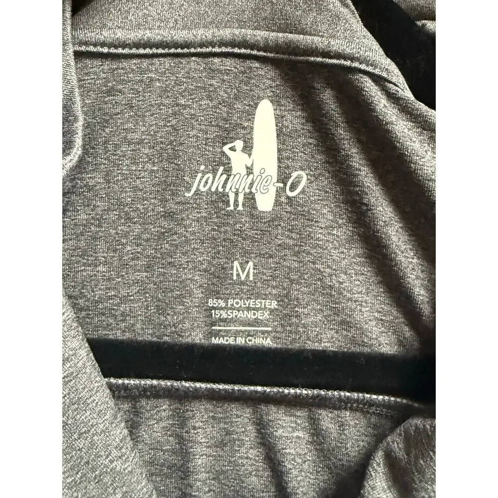 Johnnie-O Shirt Men's Medium Quarter Zip Gray Long Sleeve